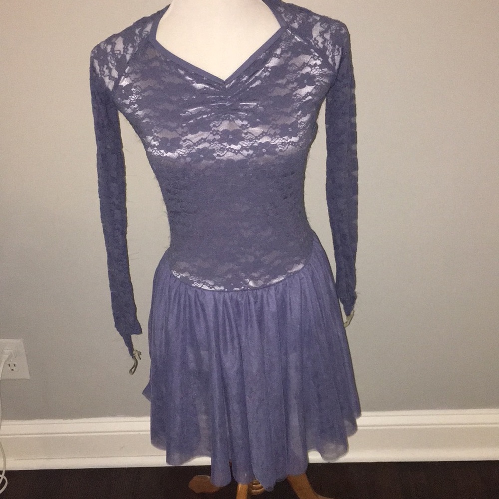 Purple lace dance costume